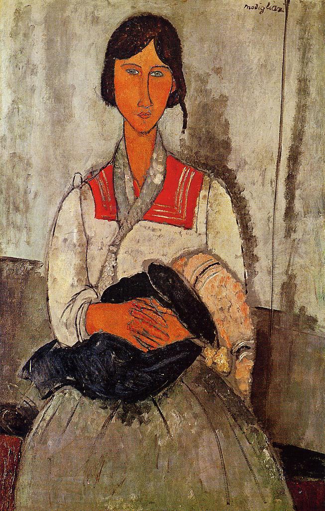 Gypsy Woman with Baby - Amedeo Modigliani Paintings